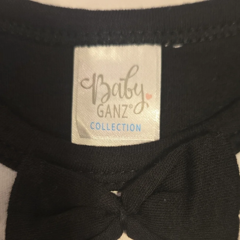 Mud Pie Black Tuxedo Baby Bodysuit